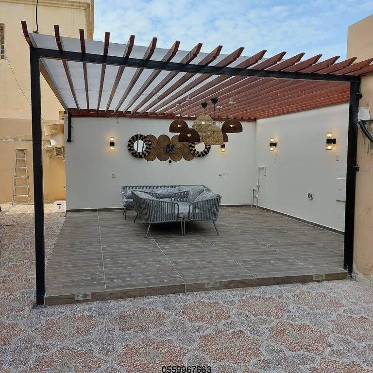 حداد متوفر تركيب مظلة امام البيت حي الحوطة